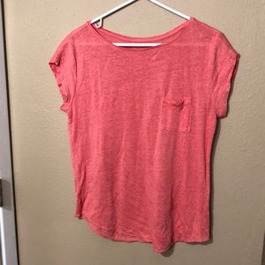 Ann Taylor Loft coral colored short sleeve